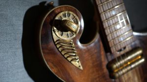 custom guitar - Rare Salvaged Judean Desert Acacia Thunderchild Veloce - Handmade Brass Hardware