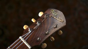 custom guitar - Rare Salvaged Judean Desert Acacia Thunderchild Veloce - Wild Rosewood headstock