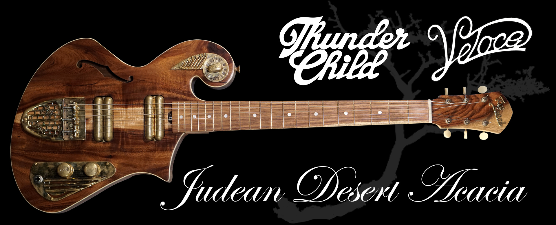 Handmade Guitar Made From Judean Desert Acacia - Thunder Child boutique guitar by Tone Revival Guitars