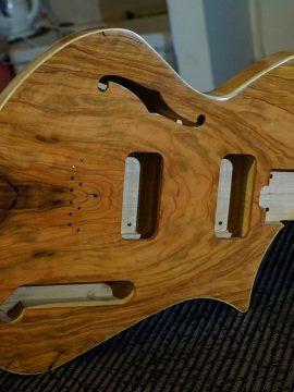 Salvaged Olive Guitar-An Upcoming Thunder Child Veloce Guitar